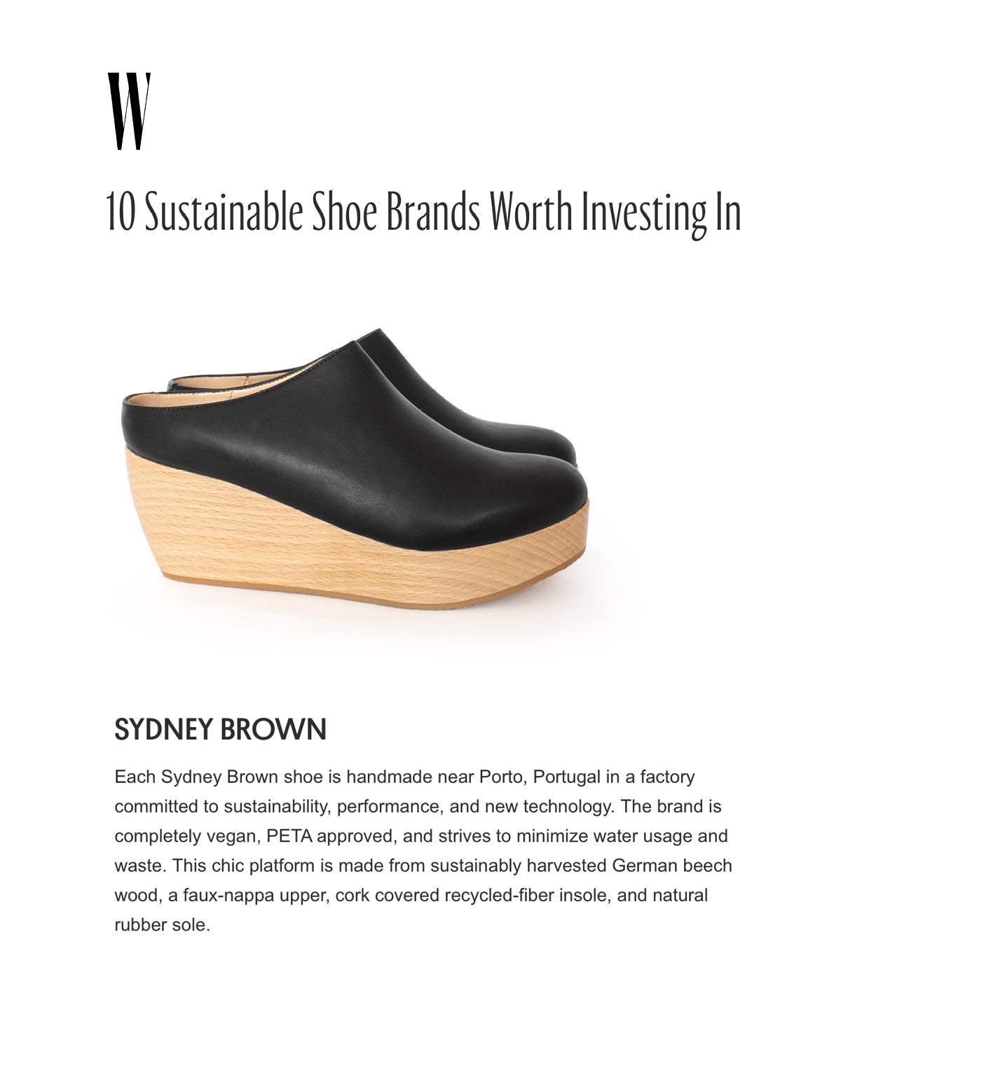 W Mag 10 Sustainable Shoe Brands Worth Investing In