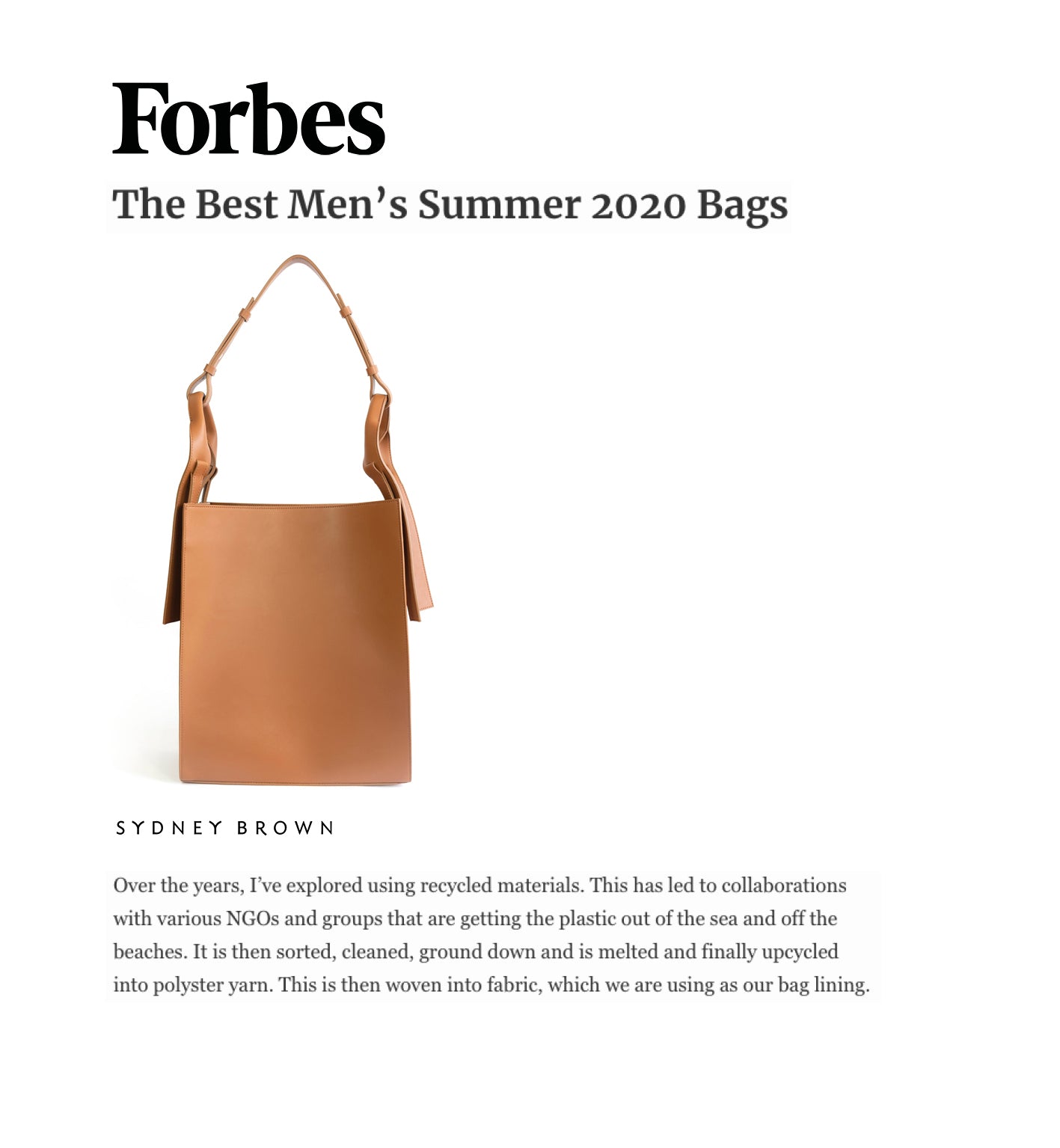 The Best Men’s Summer 2020 Bags