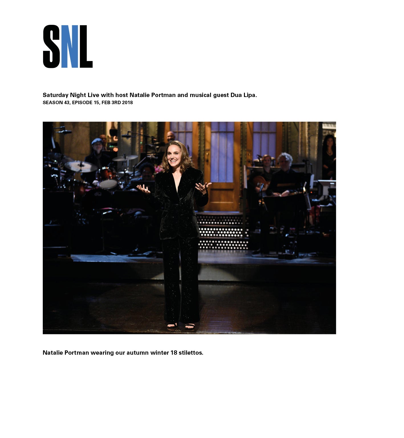 Natalie Portman wears Sydney Brown for SNL