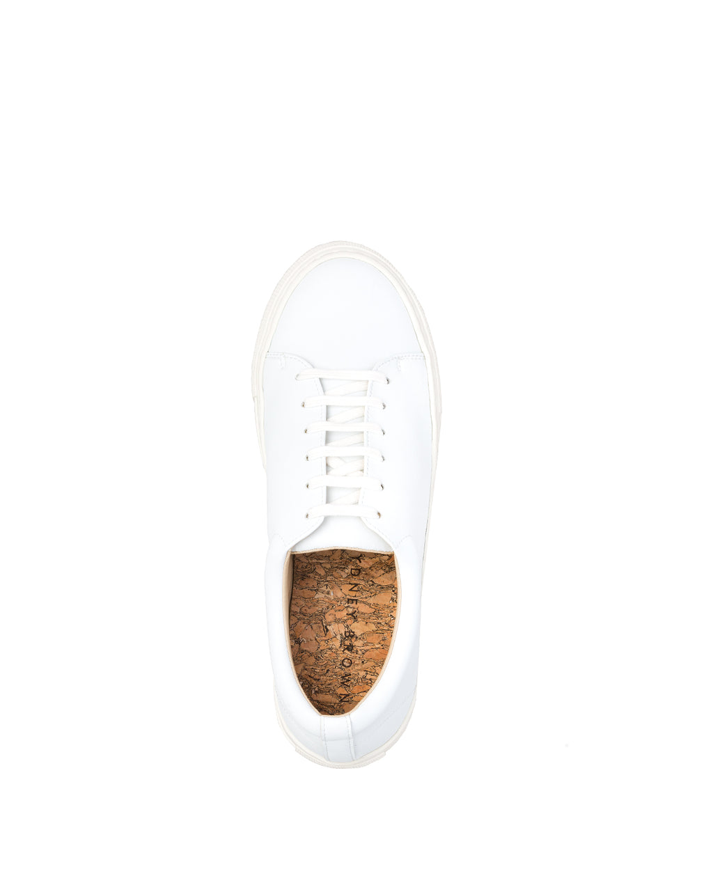 Unisex low sneaker in white eco vegan leather with a white rubber sole.