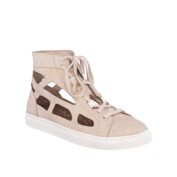 Sydney Brown Vegan, Animal-Free, Non-Leather, Ethical Cork High Top Sneakers Unisex