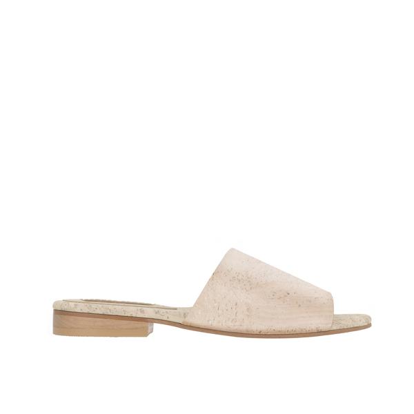 Sydney Brown Vegan, Animal-Free, Non-Leather, Ethical Marble Cork Flat Slide Sandals