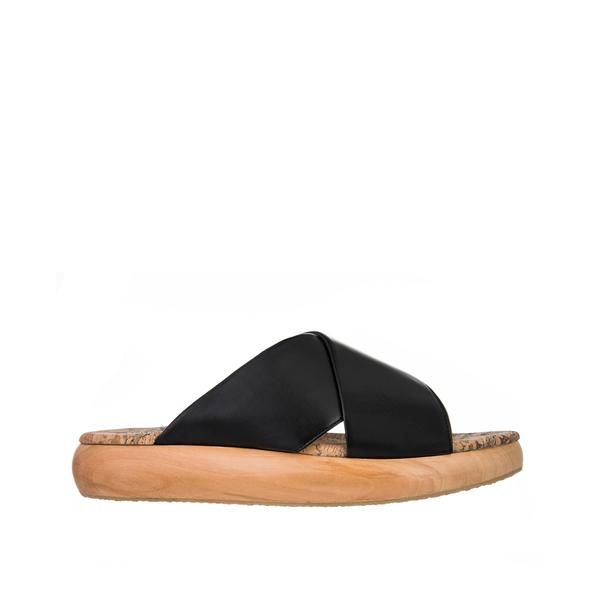 Sydney Brown Vegan, Animal-Free, Non-Leather, Ethical Cross Slide Sandals