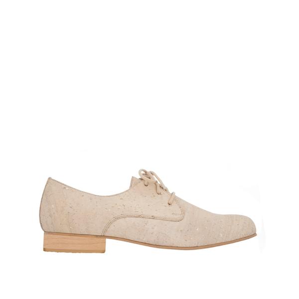 Sydney Brown Vegan, Animal-Free, Non-Leather, Ethical Cork Derby Marble Classic Comfort